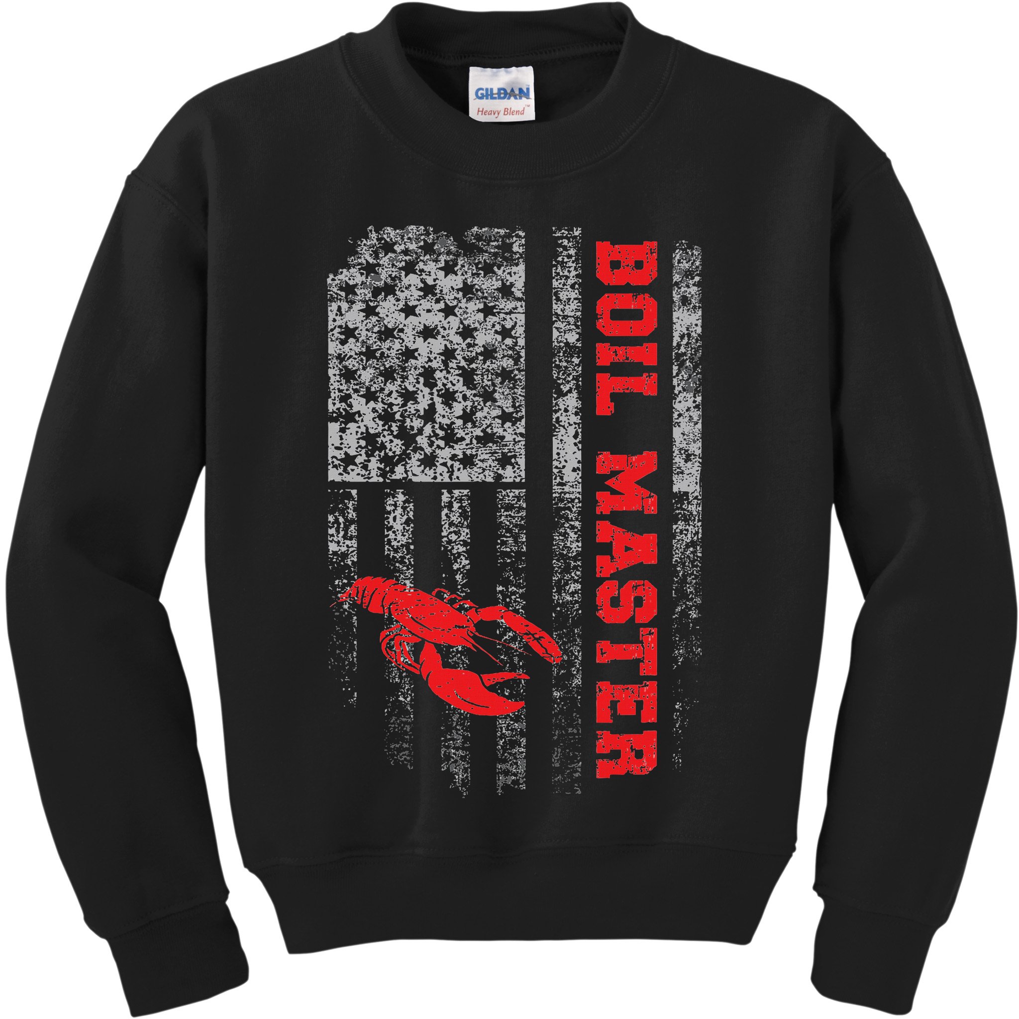 Boil Master Crawfish American Flag Crawdaddy Crayfish Kids Sweatshirt