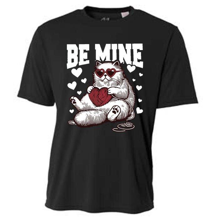 Be Mine Cat Valentine Cat Lover Gift Cooling Performance Crew T-Shirt