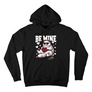 Be Mine Cat Valentine Cat Lover Gift Hoodie