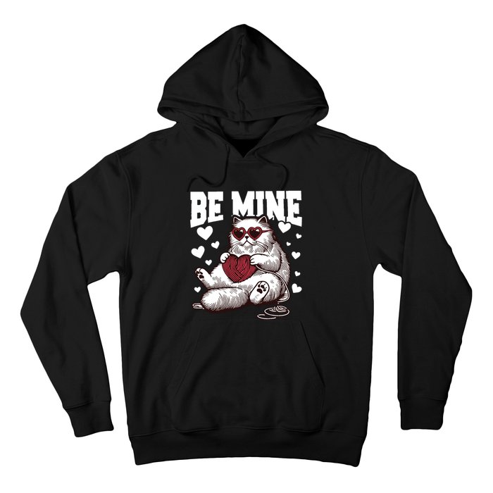 Be Mine Cat Valentine Cat Lover Gift Hoodie