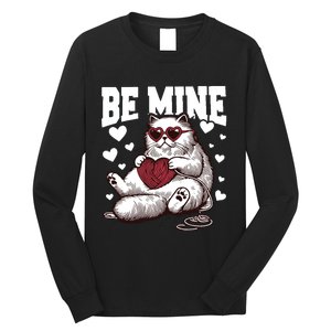 Be Mine Cat Valentine Cat Lover Gift Long Sleeve Shirt