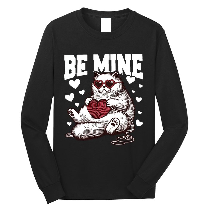 Be Mine Cat Valentine Cat Lover Gift Long Sleeve Shirt