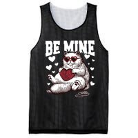 Be Mine Cat Valentine Cat Lover Gift Mesh Reversible Basketball Jersey Tank