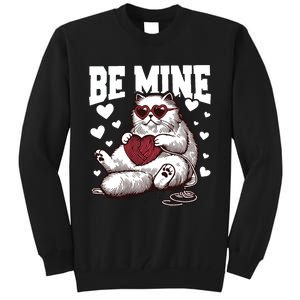 Be Mine Cat Valentine Cat Lover Gift Tall Sweatshirt