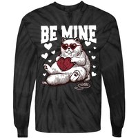 Be Mine Cat Valentine Cat Lover Gift Tie-Dye Long Sleeve Shirt