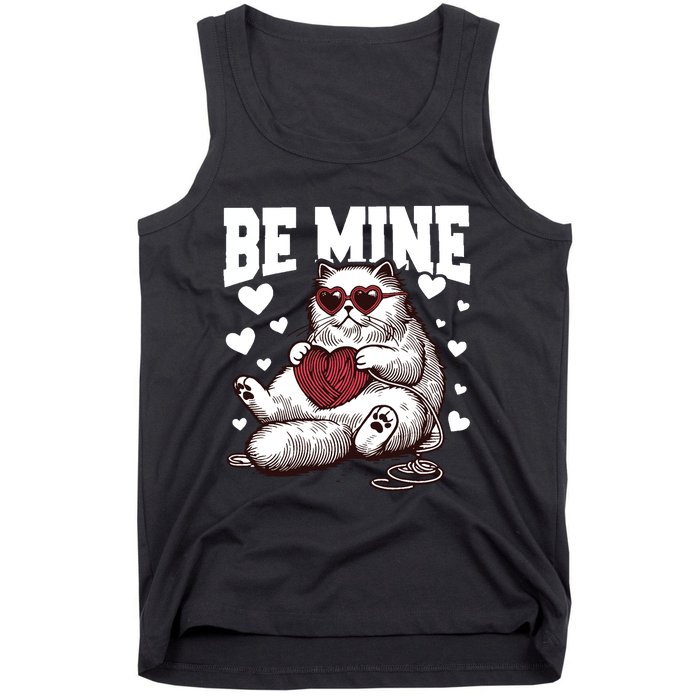 Be Mine Cat Valentine Cat Lover Gift Tank Top