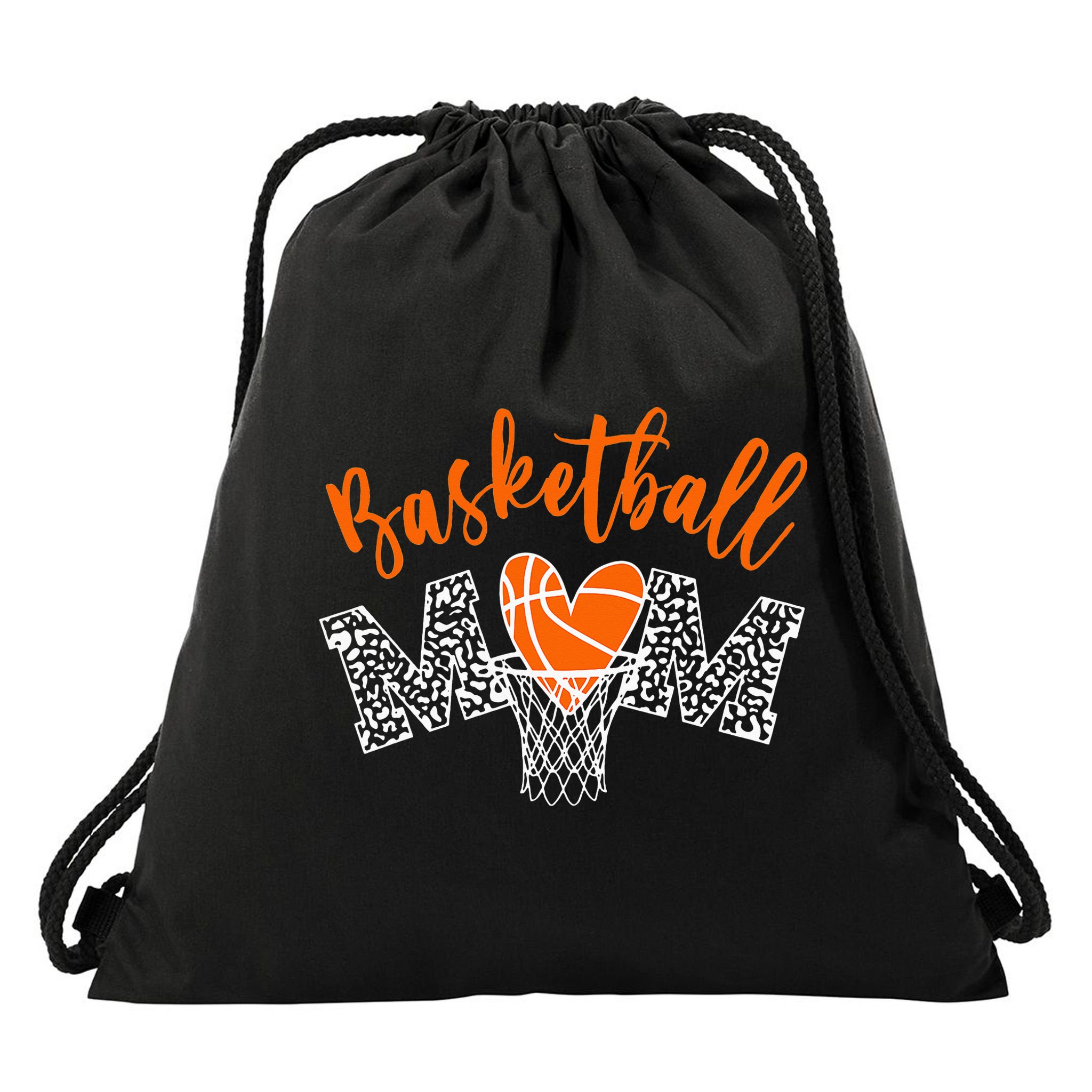 Basketball Mom Cute Novelty Distressed Drawstring Bag