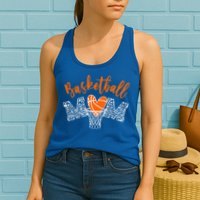 Basketball Mom Cute Novelty Distressed Womens Tank Top