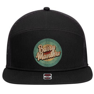 Barry Manilow Circle Retro Vintage Music 7 Panel Mesh Trucker Snapback Hat