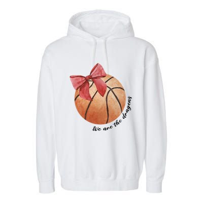 Basketball Mom Custom Mascot Bow Coquette Bow School Team Garment-Dyed Fleece Hoodie