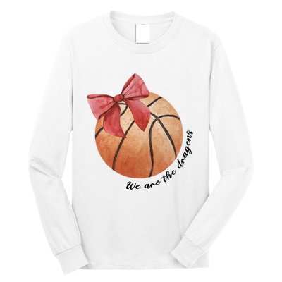 Basketball Mom Custom Mascot Bow Coquette Bow School Team Long Sleeve Shirt