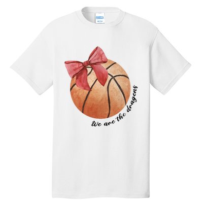 Basketball Mom Custom Mascot Bow Coquette Bow School Team Tall T-Shirt