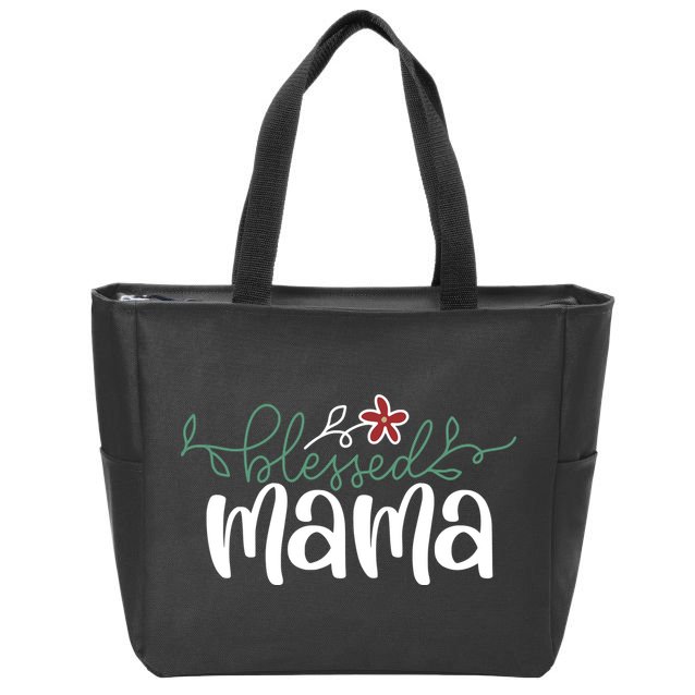 Blessed Mama Cute Gift For Mom Zip Tote Bag