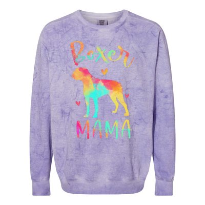 Boxer Mama Colorful Boxer Gifts Dog Mom Colorblast Crewneck Sweatshirt