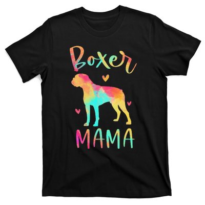 Boxer Mama Colorful Boxer Gifts Dog Mom T-Shirt