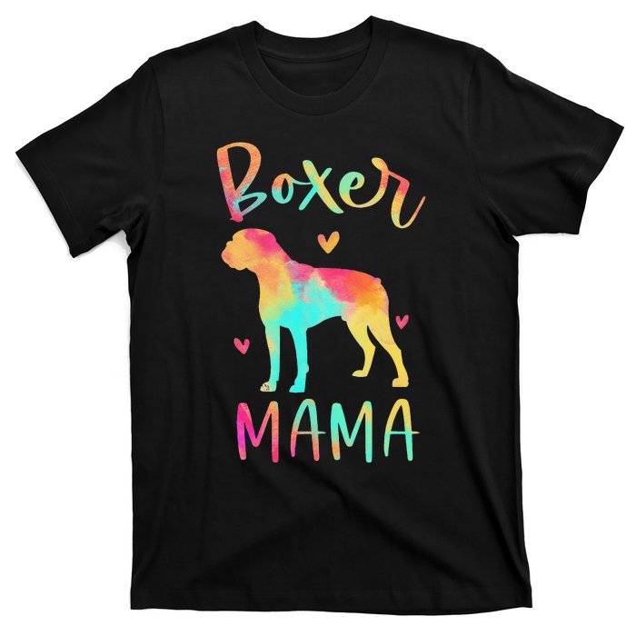 Boxer Mama Colorful Boxer Gifts Dog Mom T-Shirt