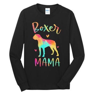 Boxer Mama Colorful Boxer Gifts Dog Mom Tall Long Sleeve T-Shirt