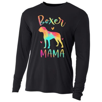 Boxer Mama Colorful Boxer Gifts Dog Mom Cooling Performance Long Sleeve Crew