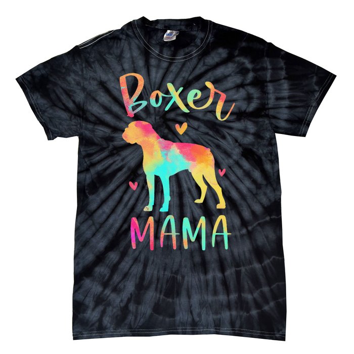 Boxer Mama Colorful Boxer Gifts Dog Mom Tie-Dye T-Shirt