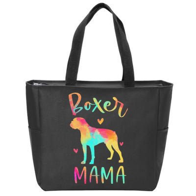 Boxer Mama Colorful Boxer Gifts Dog Mom Zip Tote Bag