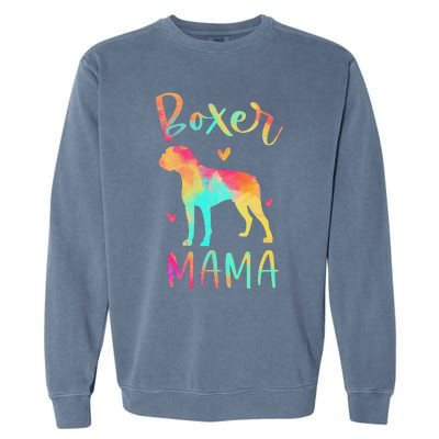 Boxer Mama Colorful Boxer Gifts Dog Mom Garment-Dyed Sweatshirt