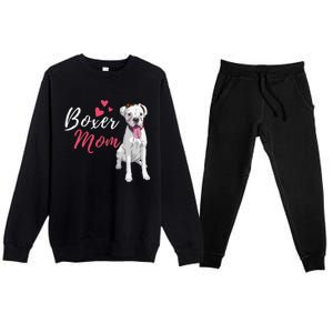 Boxer Mom Cute German Boxer Lover Dog Owner Premium Crewneck Sweatsuit Set