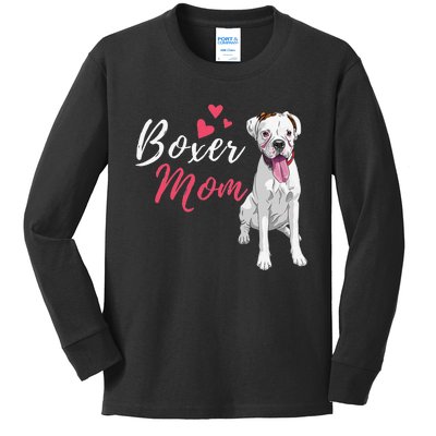 Boxer Mom Cute German Boxer Lover Dog Owner Kids Long Sleeve Shirt