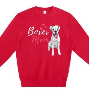 Boxer Mom Cute German Boxer Lover Dog Owner Premium Crewneck Sweatshirt