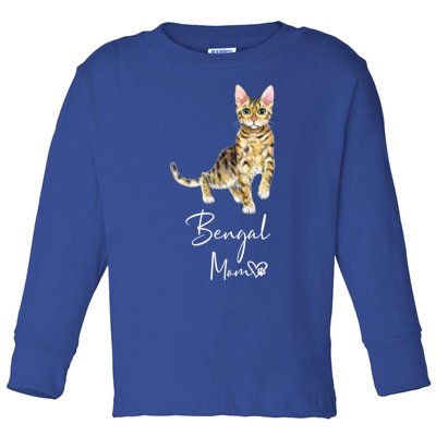 Bengal Mom Cute Cat Mother Kitten Gift Toddler Long Sleeve Shirt