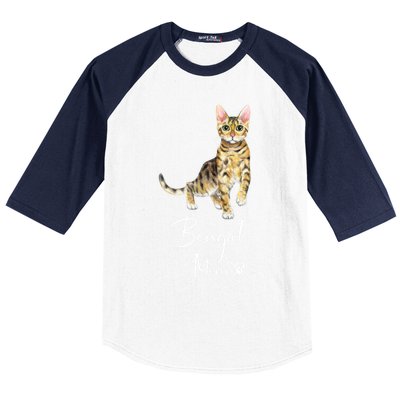 Bengal Mom Cute Cat Mother Kitten Gift Baseball Sleeve Shirt