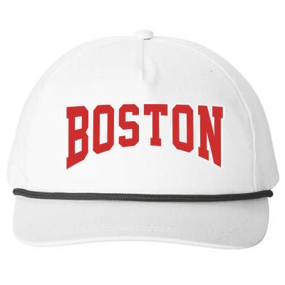 Boston Massachusetts Classic Curve Snapback Five-Panel Rope Hat