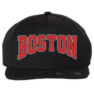 Boston Massachusetts Classic Curve Wool Snapback Cap