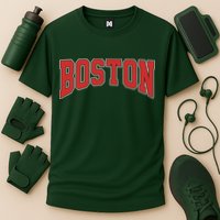 Boston Massachusetts Classic Curve Cooling Performance Crew T-Shirt