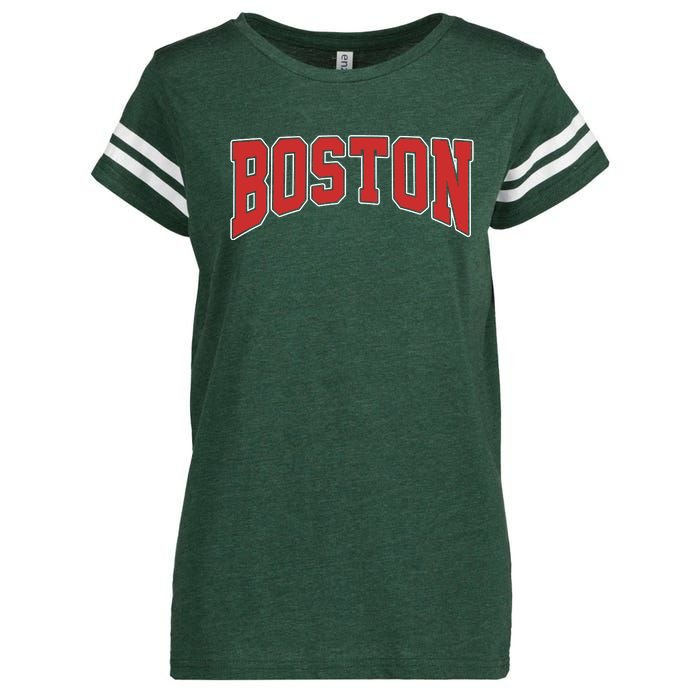 Boston Massachusetts Classic Curve Enza Ladies Jersey Football T-Shirt