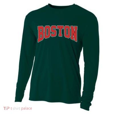 Boston Massachusetts Classic Curve Cooling Performance Long Sleeve Crew
