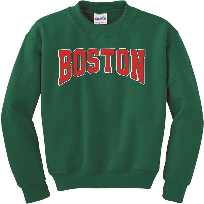 Boston Massachusetts Classic Curve Kids Sweatshirt