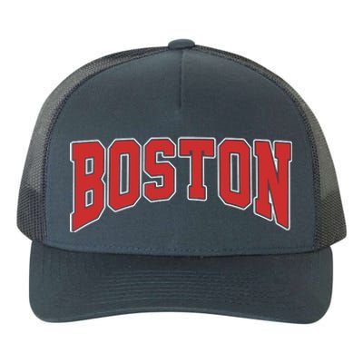 Boston Massachusetts Classic Curve Yupoong Adult 5-Panel Trucker Hat