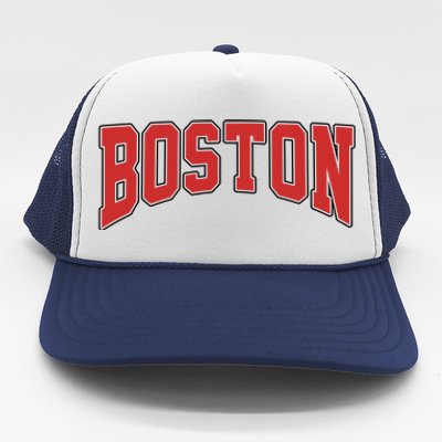 Boston Massachusetts Classic Curve Trucker Hat