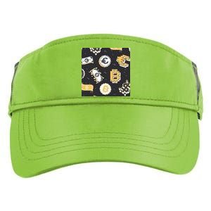 Bitcoin Money Currency Pixel Adult Drive Performance Visor