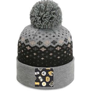 Bitcoin Money Currency Pixel The Baniff Cuffed Pom Beanie