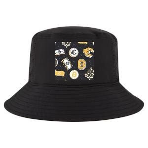 Bitcoin Money Currency Pixel Cool Comfort Performance Bucket Hat