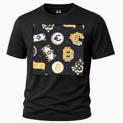 Bitcoin Money Currency Pixel Performance Shirt