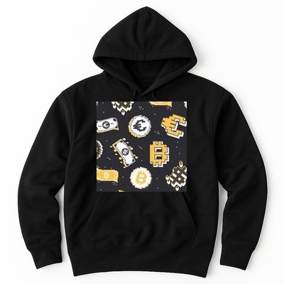 Bitcoin Money Currency Pixel Hoodie