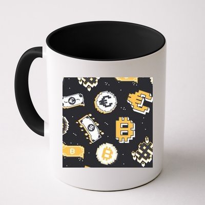 Bitcoin Money Currency Pixel Mug