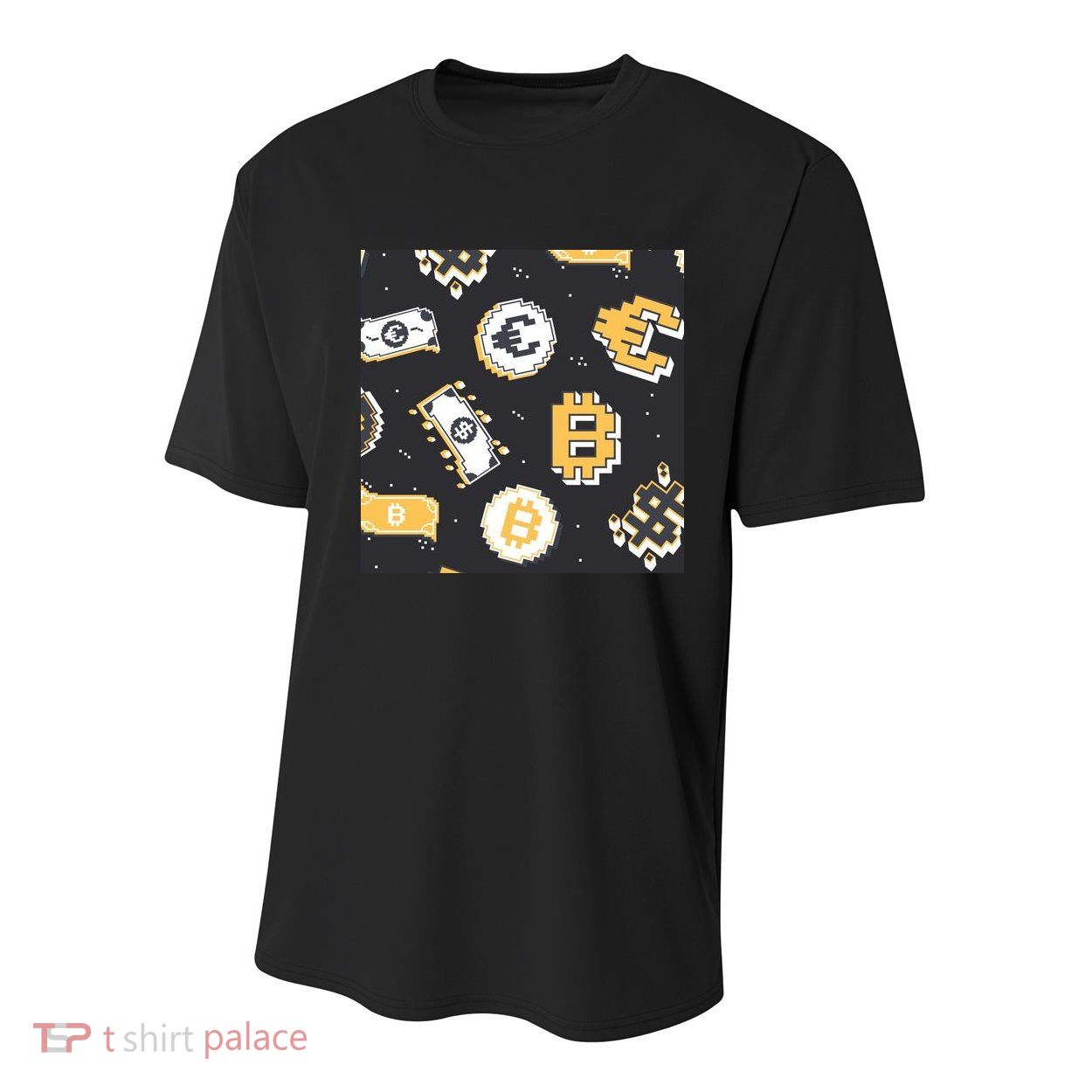 Bitcoin Money Currency Pixel Youth Performance Sprint T-Shirt