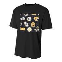 Bitcoin Money Currency Pixel Youth Performance Sprint T-Shirt