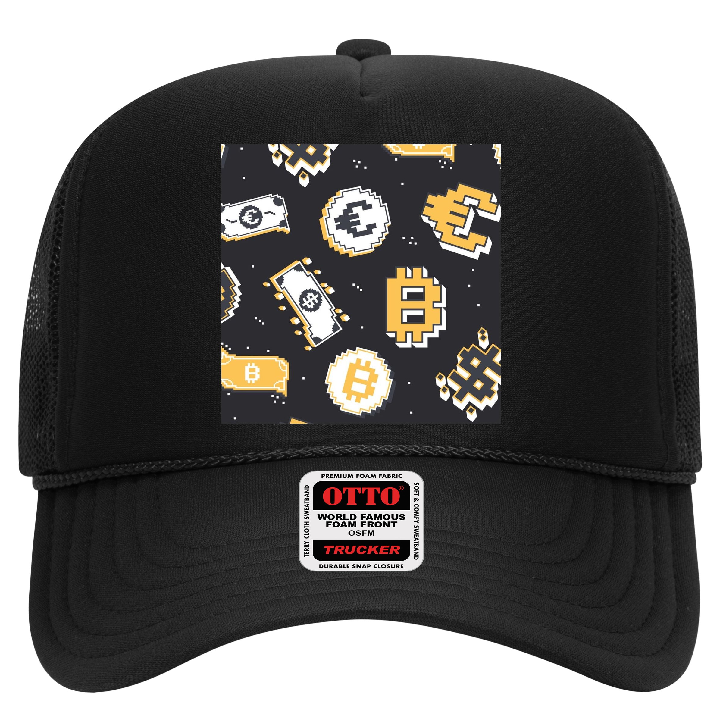 Bitcoin Money Currency Pixel Hat