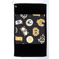 Bitcoin Money Currency Pixel Golf Towel