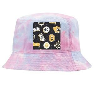 Bitcoin Money Currency Pixel Tie-Dyed Bucket Hat