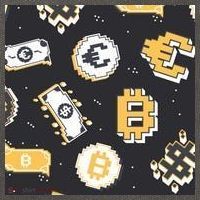 Bitcoin Money Currency Pixel Cotton Canvas Backpack